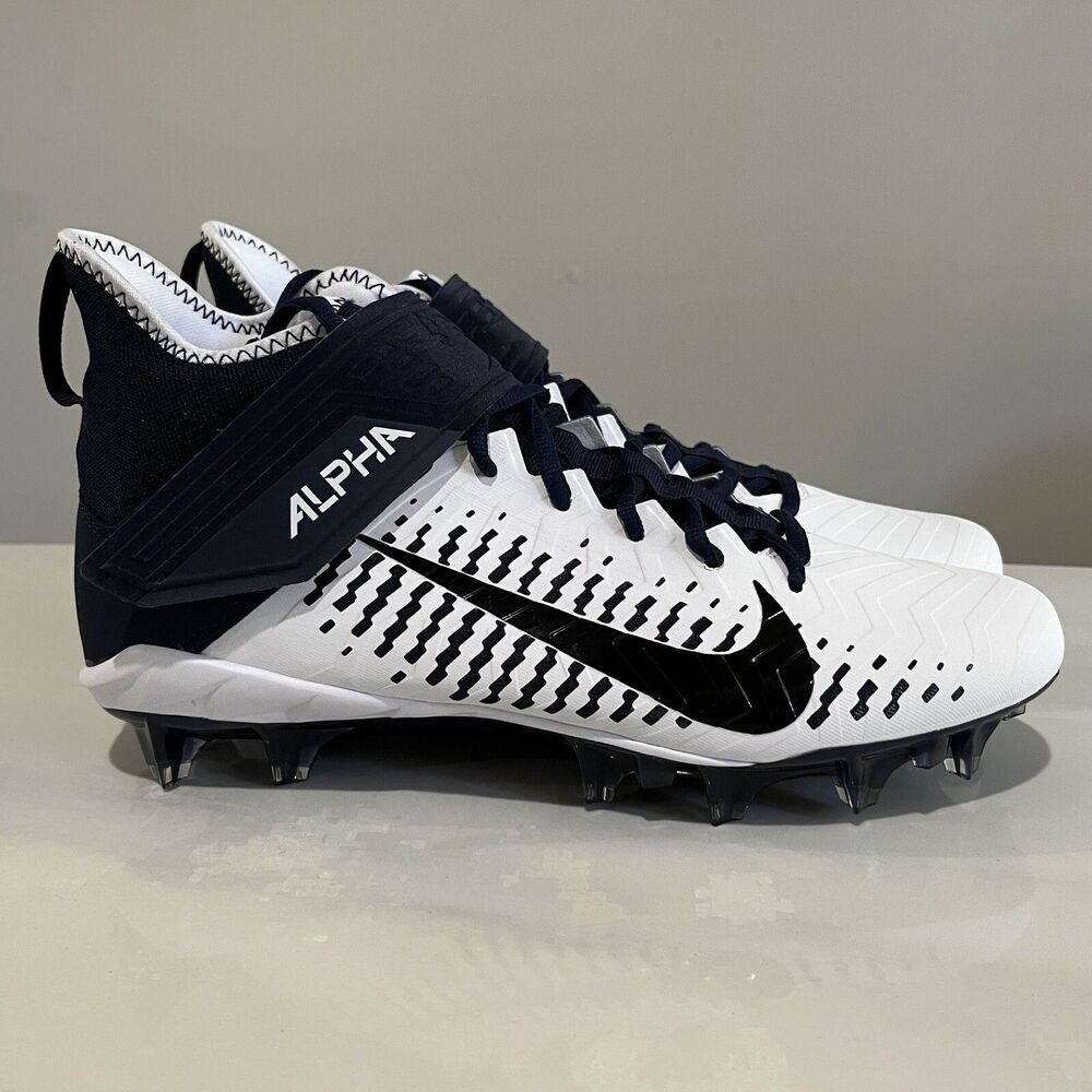 Nike Alpha Menace Pro 2 Football White Black College Navy BV3945-102 Men Sz 12